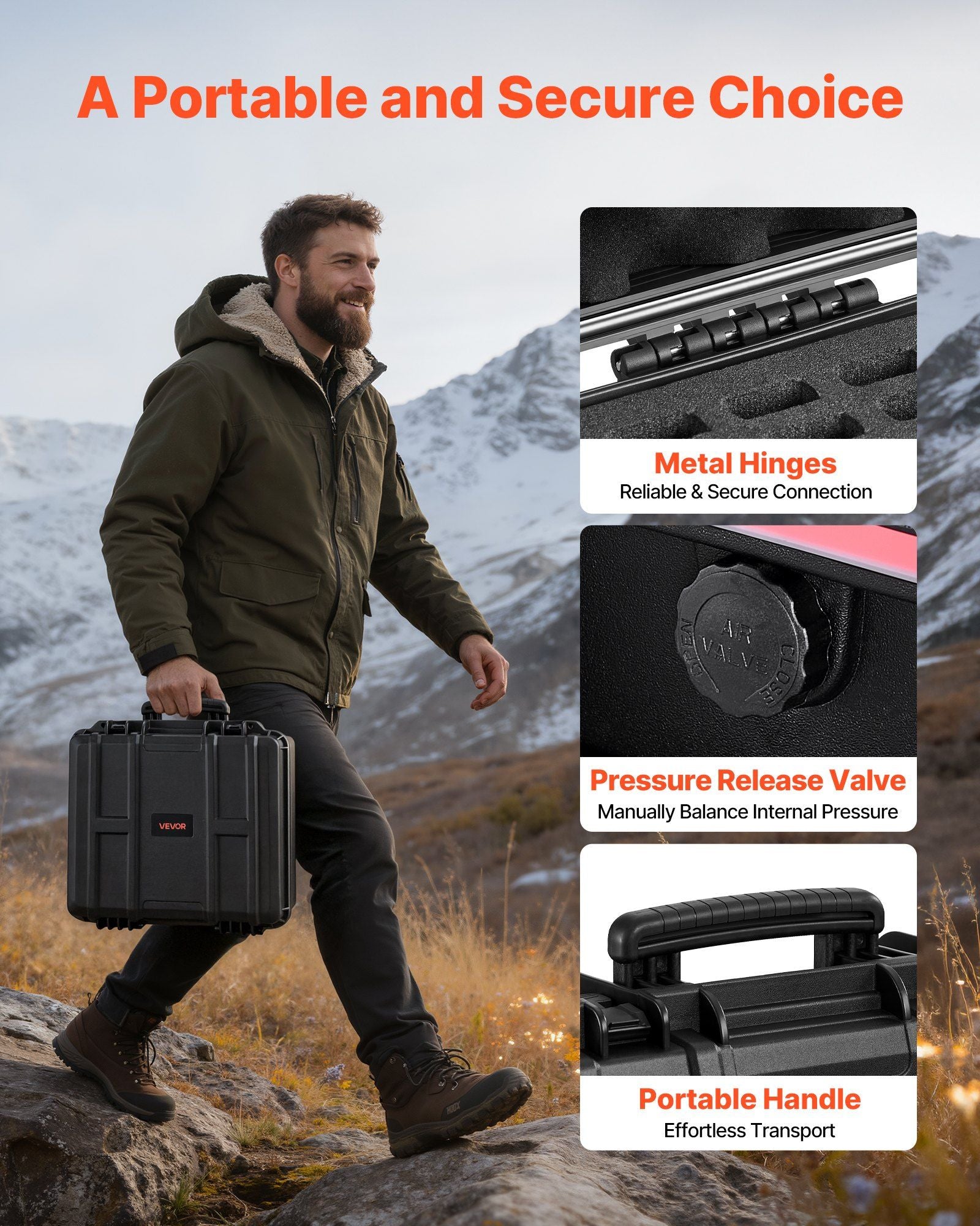 Hard Pistol Case, Heavy Duty Hard Gun Case with XPE Foam Lining, Waterproof Pistol Storage Box with V952-YZSQH19317184PR3I001V0