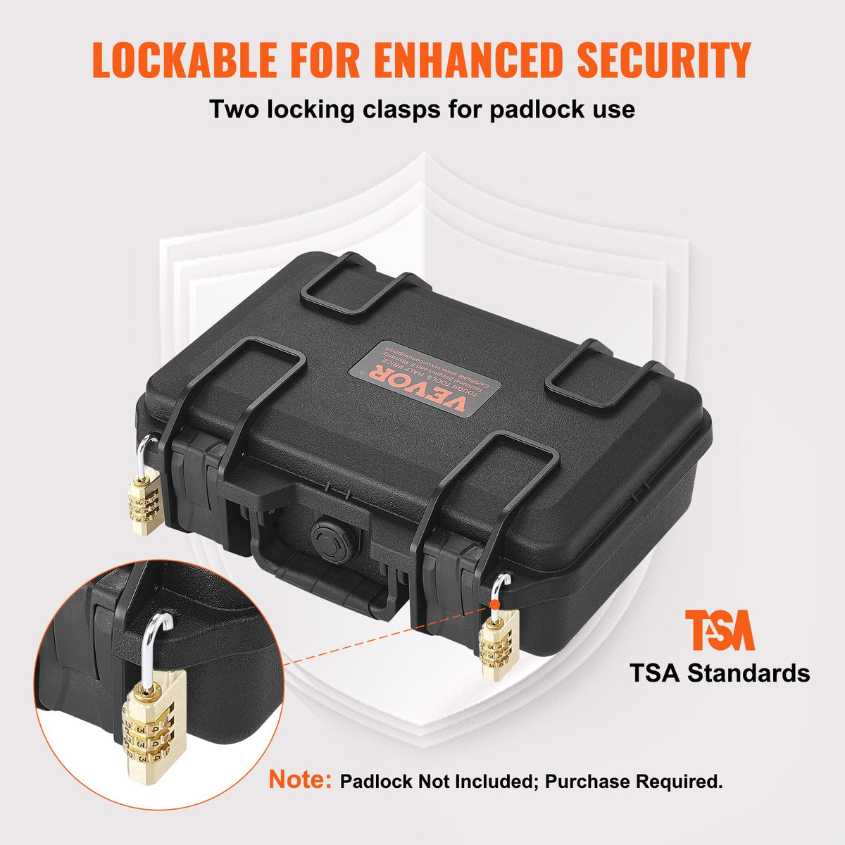 Hard Pistol Cases with Pre-cut PU Foam, Waterproof & Dustproof Hard Gun Case for 1 Pistol, 12.59x9.01x4.4 in V952-YZSQHRN1ZQ12G3XK3V0