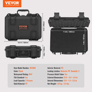 Hard Pistol Cases with Pre-cut PU Foam, Waterproof & Dustproof Hard Gun Case for 1 Pistol, 12.59x9.01x4.4 in V952-YZSQHRN1ZQ12G3XK3V0
