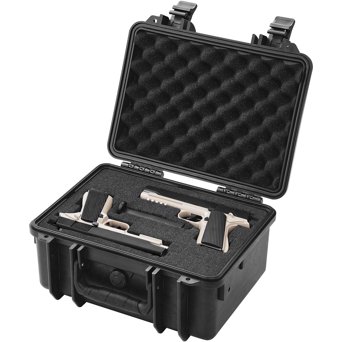 Hard Pistol Cases with Pre-cut PU Foam, Waterproof & Dustproof Hard Gun Case for 2 Pistol, 14.1x11.5x7.6 in V952-YZSQHRN2ZQ14YDCRRV0