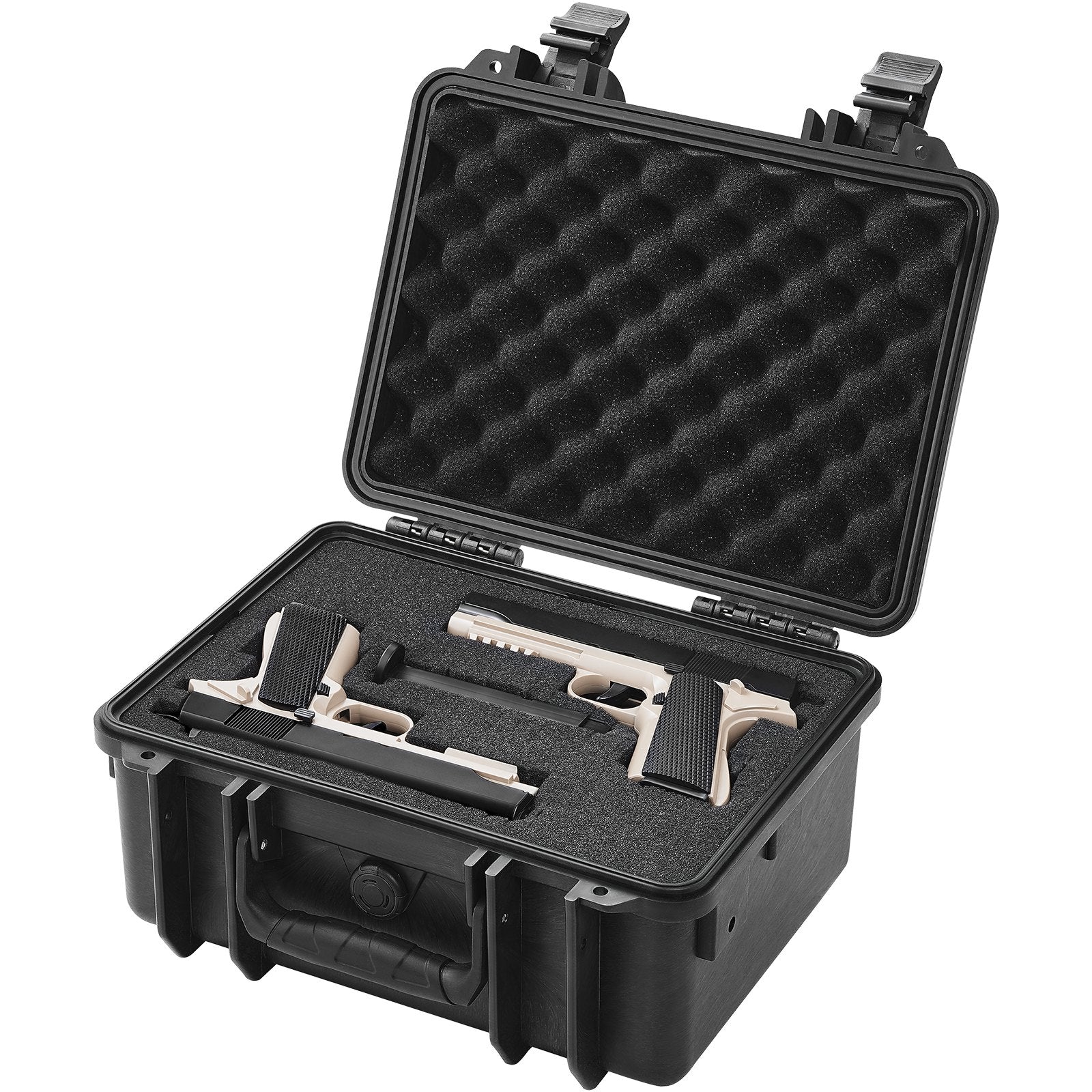 Hard Pistol Cases with Pre-cut PU Foam, Waterproof & Dustproof Hard Gun Case for 2 Pistol, 14.1x11.5x7.6 in V952-YZSQHRN2ZQ14YDCRRV0