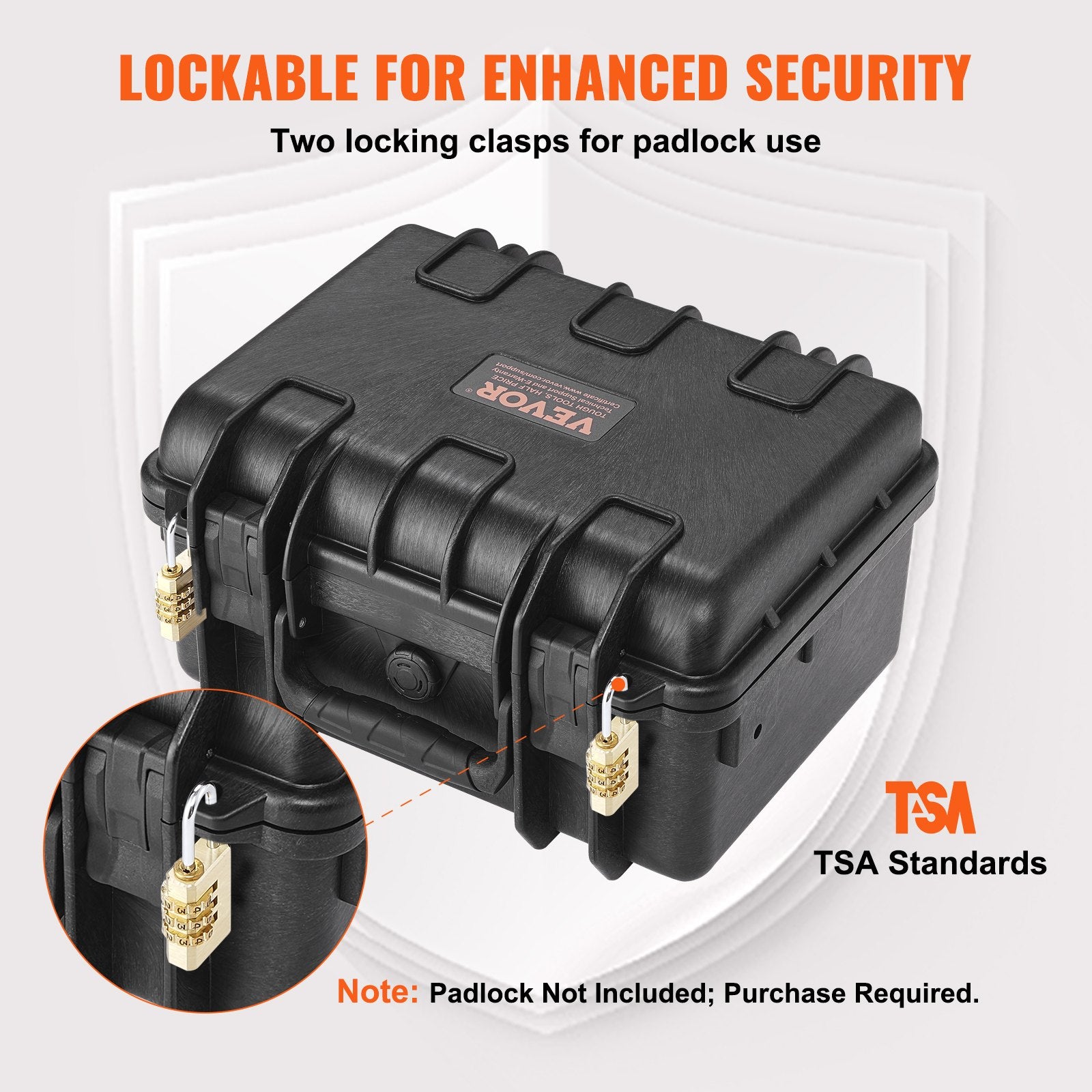 Hard Pistol Cases with Pre-cut PU Foam, Waterproof & Dustproof Hard Gun Case for 2 Pistol, 14.1x11.5x7.6 in V952-YZSQHRN2ZQ14YDCRRV0