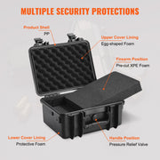 Hard Pistol Cases with Pre-cut PU Foam, Waterproof & Dustproof Hard Gun Case for 2 Pistol, 14.1x11.5x7.6 in V952-YZSQHRN2ZQ14YDCRRV0