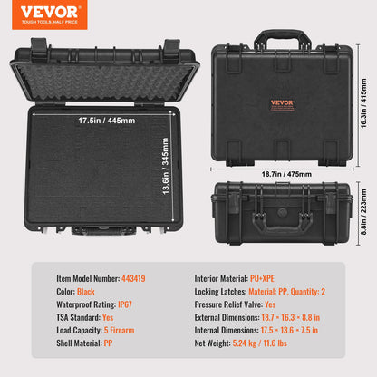Hard Pistol Cases with Pre-cut Lining Lockable Pistol Case for 5 Pistol V952-YZSQHRN5ZQ18C7TE3V0