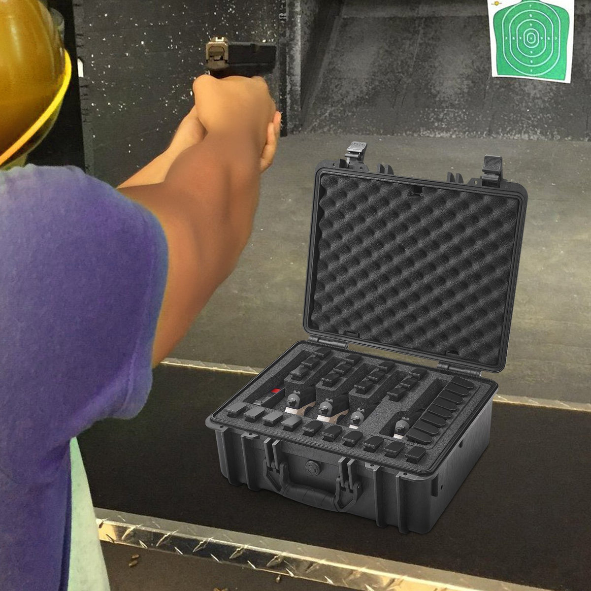 Hard Pistol Cases with Pre-cut Lining Lockable Pistol Case for 5 Pistol V952-YZSQHRN5ZQ18C7TE3V0