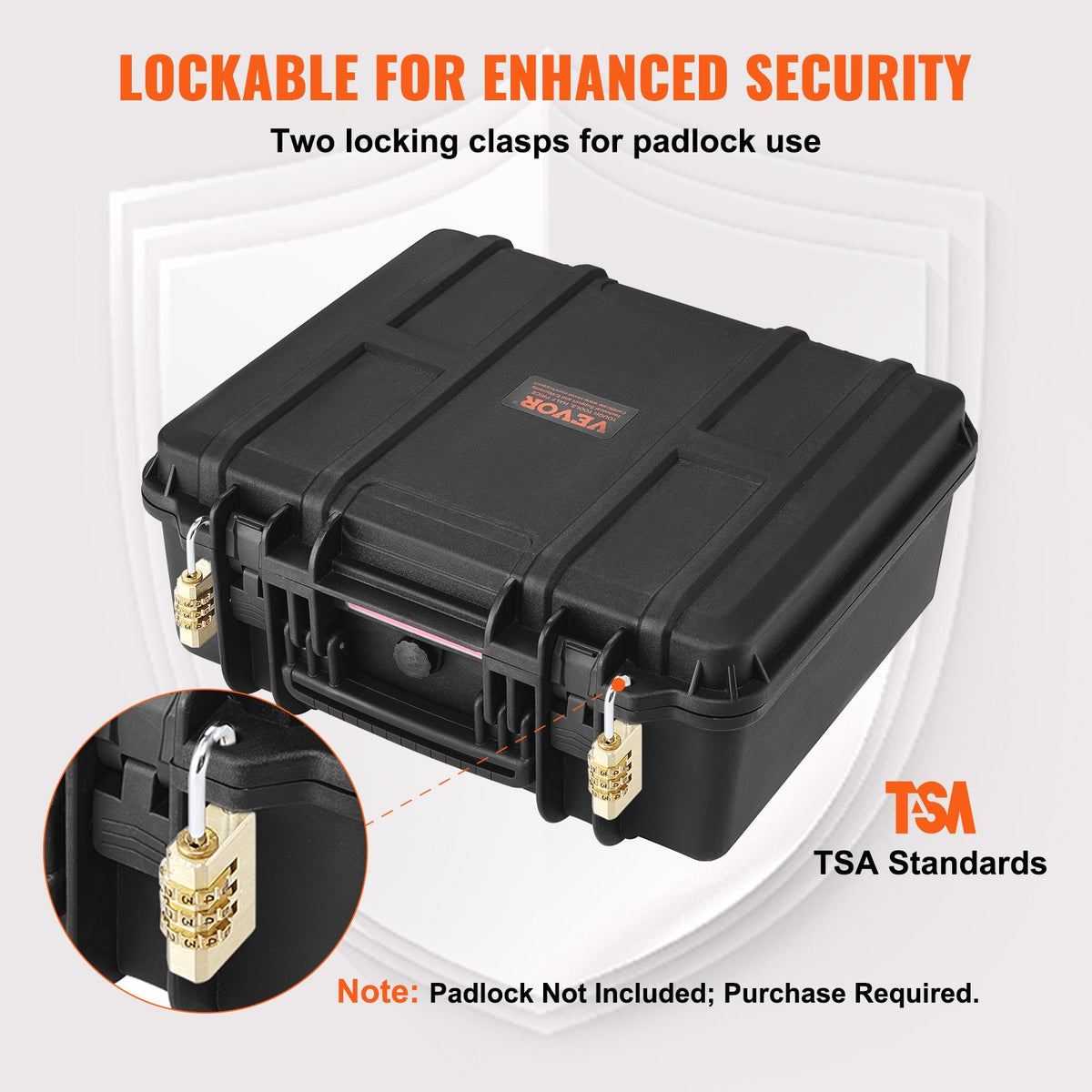 Hard Pistol Cases with Pre-cut Lining Lockable Pistol Case for 6 Pistol V952-YZSQHRN6ZQ19VFKE2V0