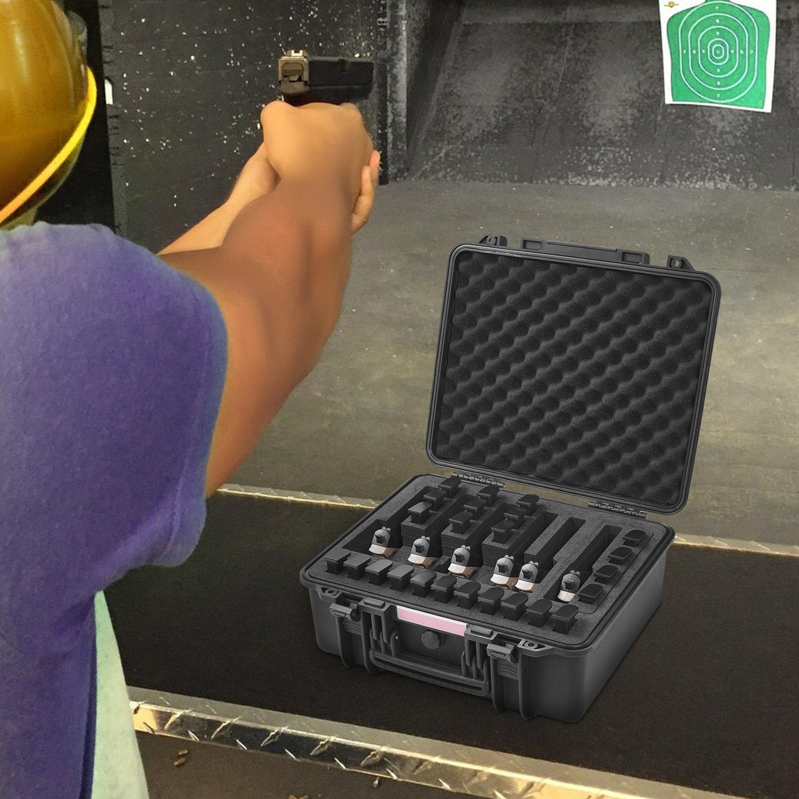 Hard Pistol Cases with Pre-cut Lining Lockable Pistol Case for 6 Pistol V952-YZSQHRN6ZQ19VFKE2V0