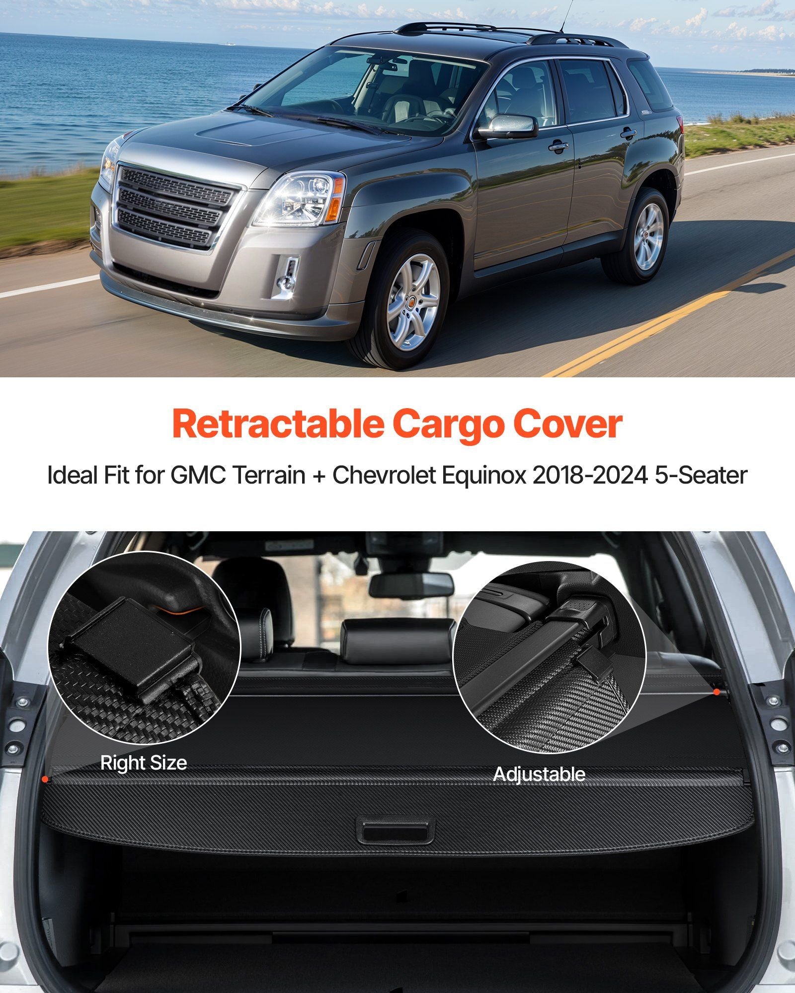 Retractable Cargo Cover, Carbon Fiber Texture Trunk Cover, Anti-Peeping Luggage Privacy Shield, Seamless V952-YZWJXSSSHCGYPZ9SD001V0