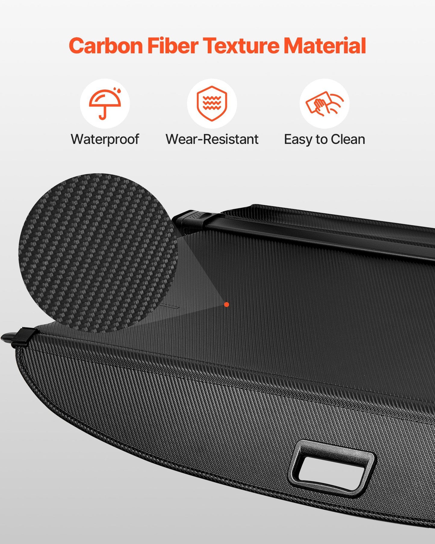 Retractable Cargo Cover, Carbon Fiber Texture Trunk Cover, Anti-Peeping Luggage Privacy Shield, Seamless V952-YZWJXSSSHCGYPZ9SD001V0