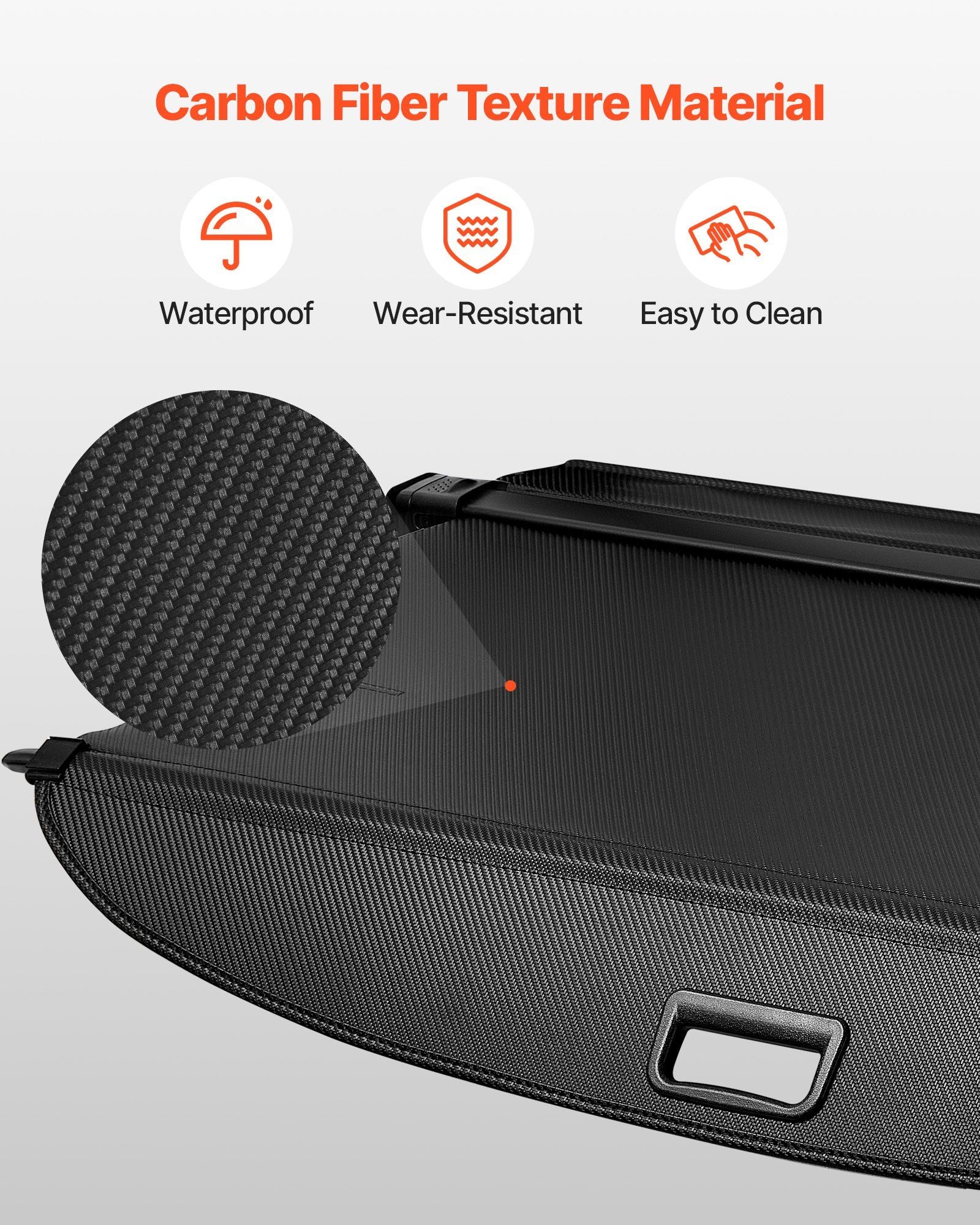 Retractable Cargo Cover, Carbon Fiber Texture Trunk Cover, Anti-Peeping Luggage Privacy Shield, Seamless V952-YZWJXSSSHCGYPZ9SD001V0