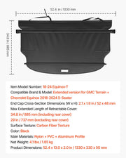 Retractable Cargo Cover, Carbon Fiber Texture Trunk Cover, Anti-Peeping Luggage Privacy Shield, Seamless V952-YZWJXSSSHCGYPZ9SD001V0