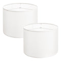 Drum Lamp Shade 2 Set, 33 cm Top x 33 cm Bottom x 25 cm High, Medium Drum Linen Lampshade, Replacement Lamp V952-YZXDZ1310INC63YT7001V0