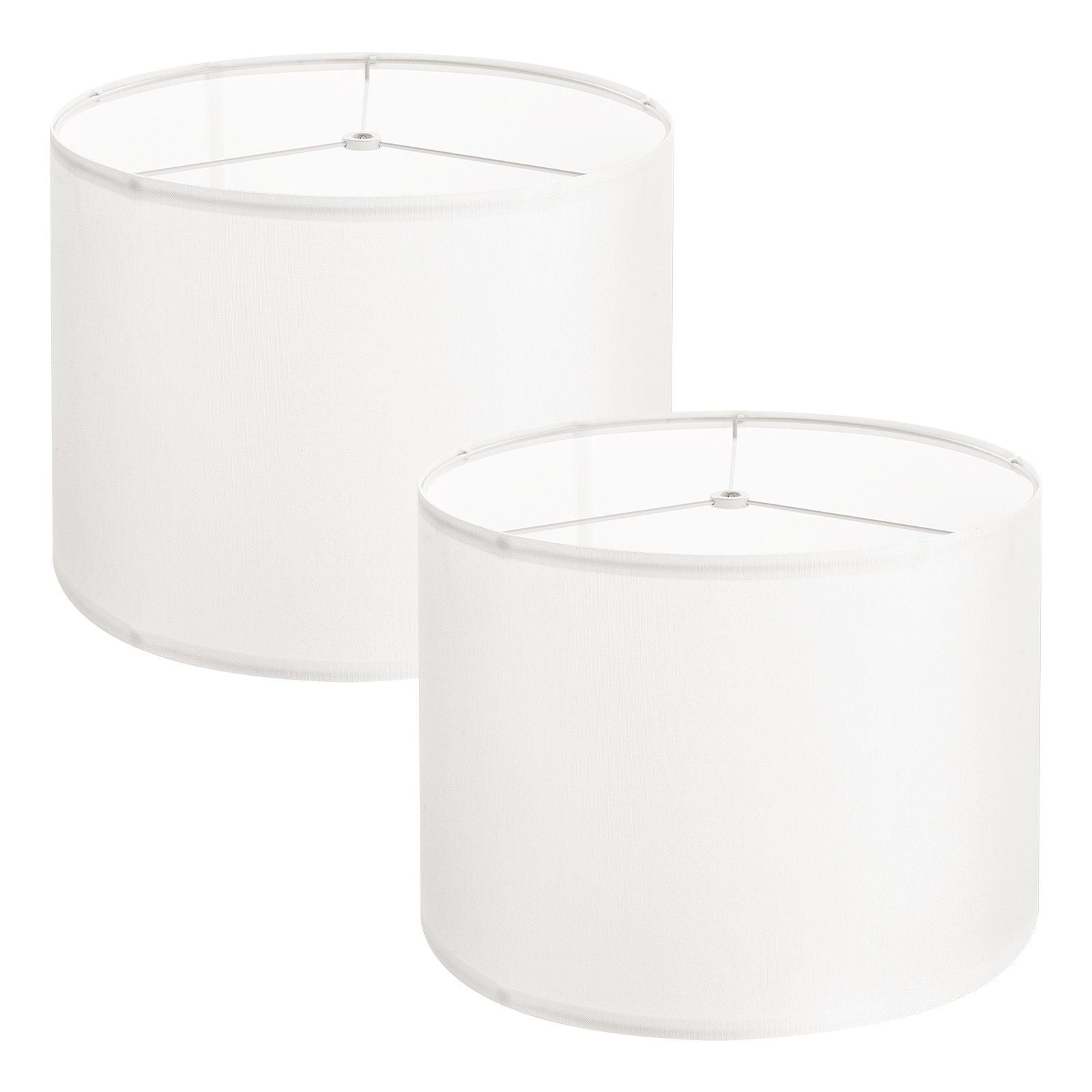 Drum Lamp Shade 2 Set, 33 cm Top x 33 cm Bottom x 25 cm High, Medium Drum Linen Lampshade, Replacement Lamp V952-YZXDZ1310INC63YT7001V0