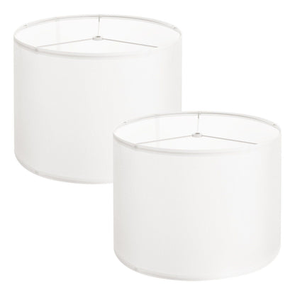 Drum Lamp Shade 2 Set, 33 cm Top x 33 cm Bottom x 25 cm High, Medium Drum Linen Lampshade, Replacement Lamp V952-YZXDZ1310INC63YT7001V0