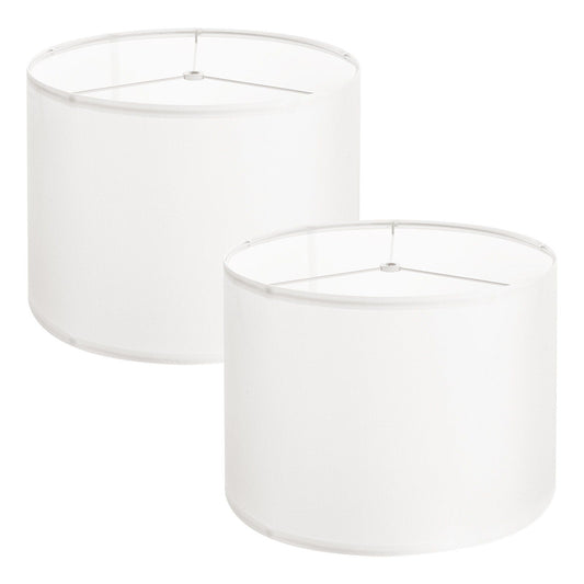 Drum Lamp Shade 2 Set, 33 cm Top x 33 cm Bottom x 25 cm High, Medium Drum Linen Lampshade, Replacement Lamp V952-YZXDZ1310INC63YT7001V0