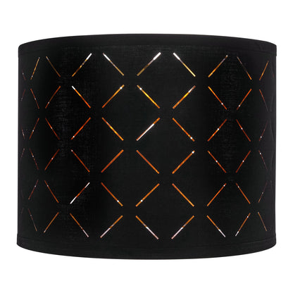 Drum Lamp Shade 2 Set, 33 cm Top x 33 cm Bottom x 25 cm High, Medium Drum Lampshade with Harp, Replacement V952-YZXDZ1310INCEFZ2R001V0