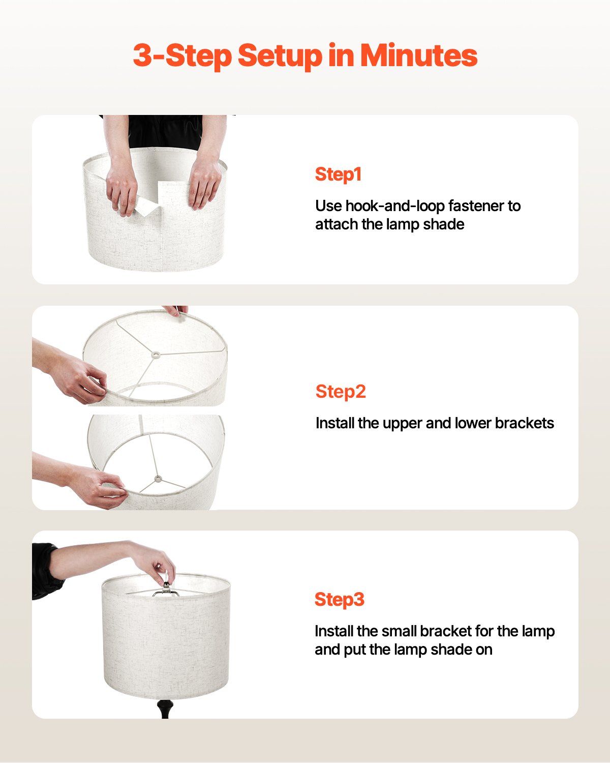 Drum Lamp Shade, 33 cm Top x 33 cm Bottom x 25 cm High, Medium Drum Linen Lampshade, Replacement Lamp Shade V952-YZXDZ1310INCHER8P001V0