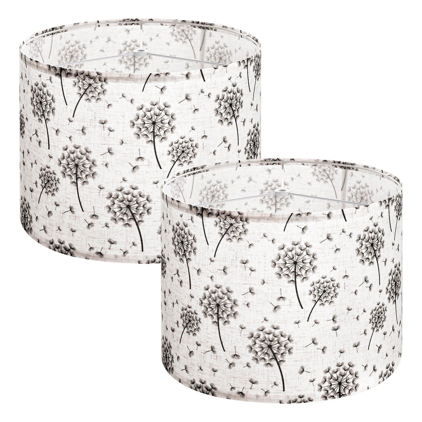 Drum Lamp Shade 2 Set, 33 cm Top x 33 cm Bottom x 25 cm High, Medium Drum Linen Lampshade, Replacement Lamp V952-YZXDZ1310INCHRJOU001V0