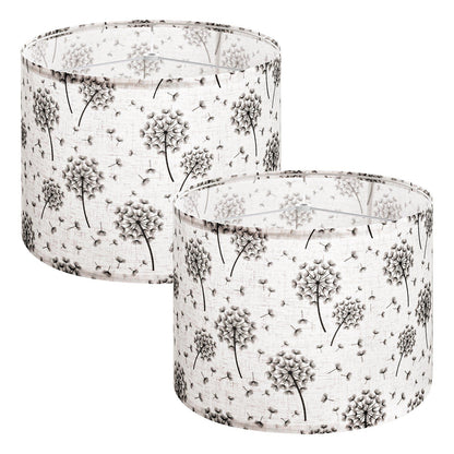 Drum Lamp Shade 2 Set, 33 cm Top x 33 cm Bottom x 25 cm High, Medium Drum Linen Lampshade, Replacement Lamp V952-YZXDZ1310INCHRJOU001V0