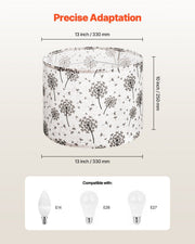 Drum Lamp Shade 2 Set, 33 cm Top x 33 cm Bottom x 25 cm High, Medium Drum Linen Lampshade, Replacement Lamp V952-YZXDZ1310INCHRJOU001V0