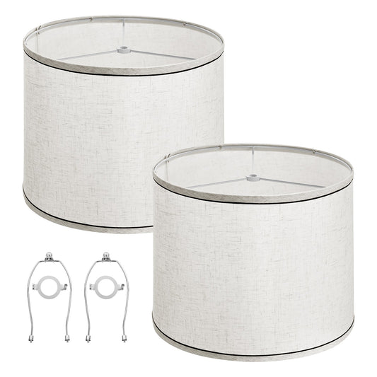 Lamp Shade 2 Set, 29 cm Top x 32 cm Bottom x 24.5 cm High (Spider Fitter), Medium Lampshade with Harp, V952-YZXDZ131110IP0KMC001V0