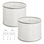 Lamp Shade 2 Set, 29 cm Top x 32 cm Bottom x 24.5 cm High (Spider Fitter), Medium Lampshade with Harp, V952-YZXDZ131110IP0KMC001V0