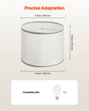 Lamp Shade 2 Set, 29 cm Top x 32 cm Bottom x 24.5 cm High (Spider Fitter), Medium Lampshade with Harp, V952-YZXDZ131110IP0KMC001V0