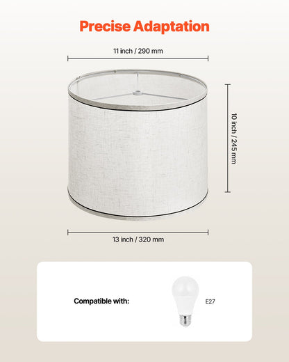 Lamp Shade 2 Set, 29 cm Top x 32 cm Bottom x 24.5 cm High (Spider Fitter), Medium Lampshade with Harp, V952-YZXDZ131110IP0KMC001V0