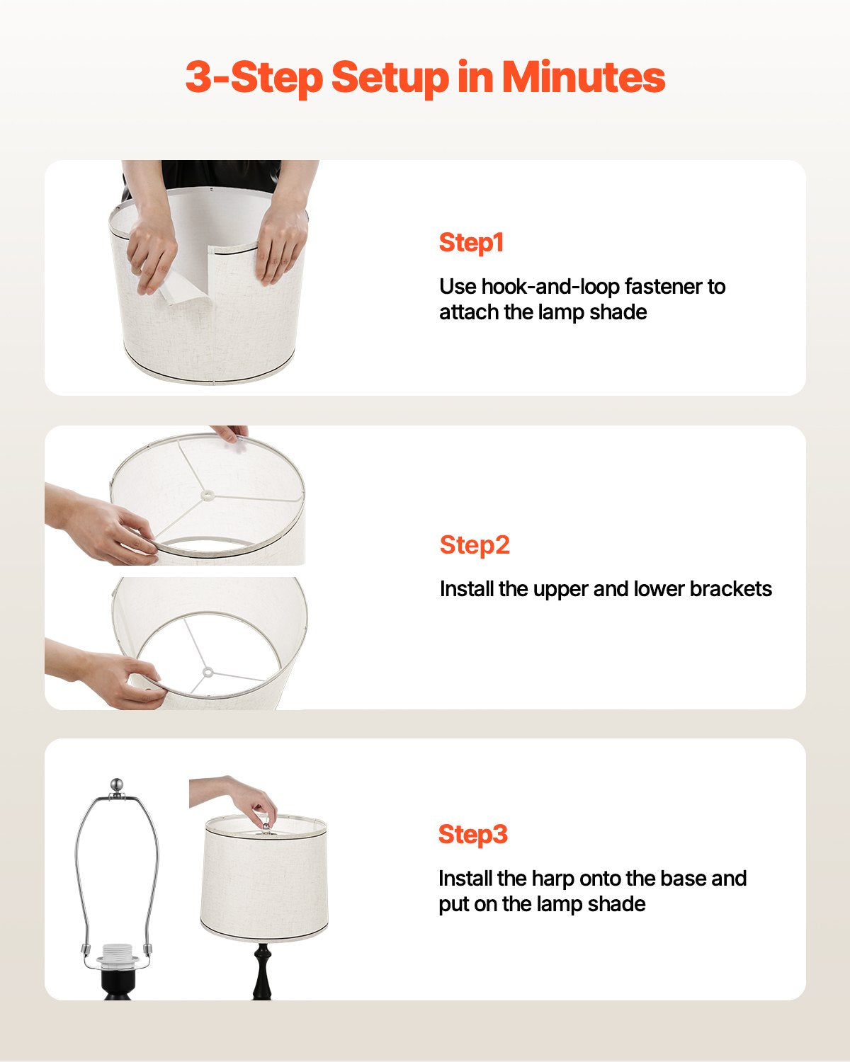 Lamp Shade 2 Set, 29 cm Top x 32 cm Bottom x 24.5 cm High (Spider Fitter), Medium Lampshade with Harp, V952-YZXDZ131110IP0KMC001V0
