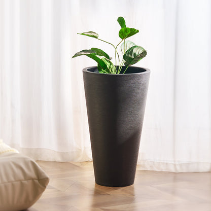 Tall Planter, Set of 2 Tall Round Tapered Planters, 59 cm Large Modern Gardening and Flower Plastic Pots, V952-YZXHS24YCBDT499PJV0