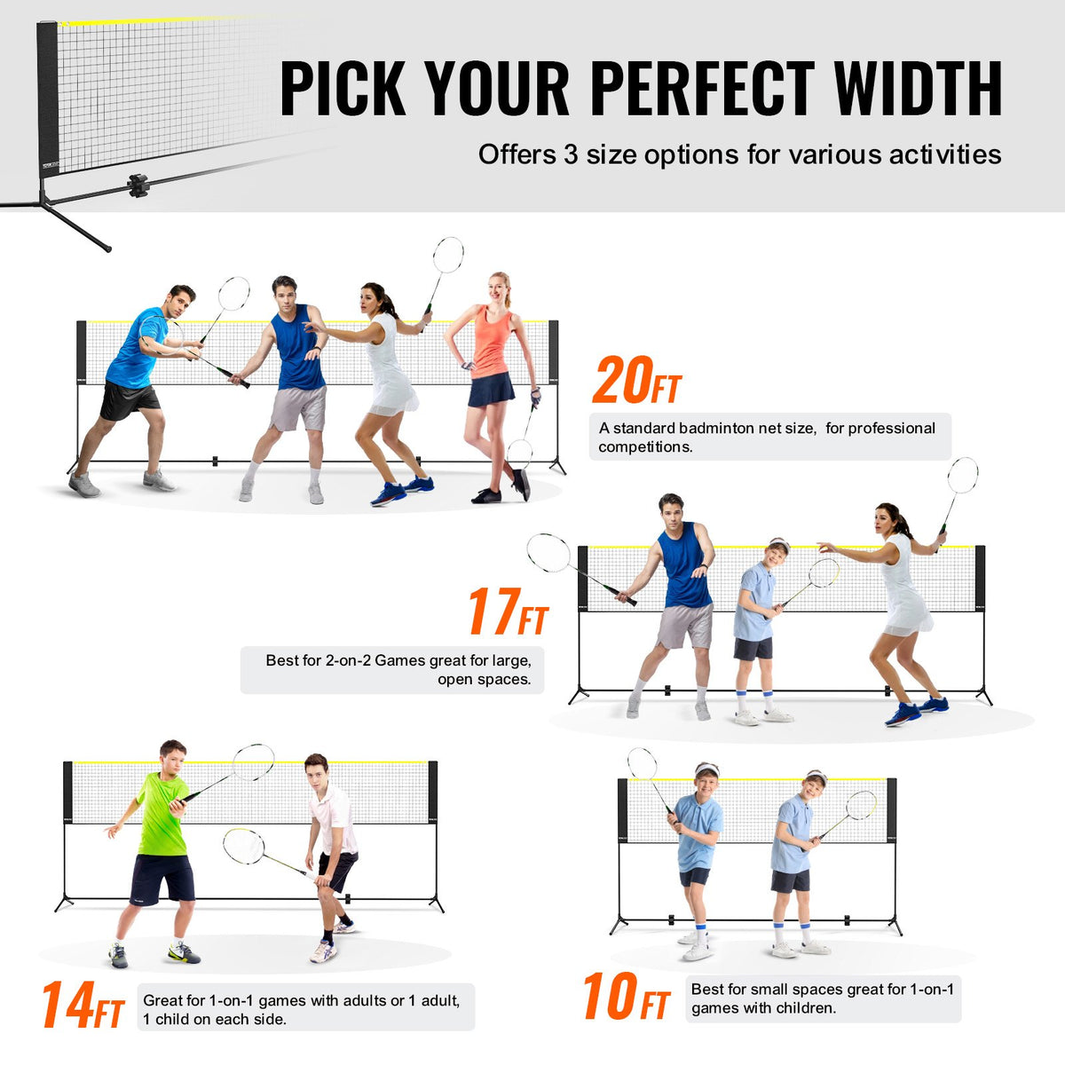 Badminton Net, Height Adjustable Volleyball Net, 10ft Wide Foldable Pickleball Net, Portable Easy Setup V952-ZCGDZYMQW1024T4VVV0