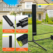 Badminton Net, Height Adjustable Volleyball Net, 10ft Wide Foldable Pickleball Net, Portable Easy Setup V952-ZCGDZYMQW1024T4VVV0