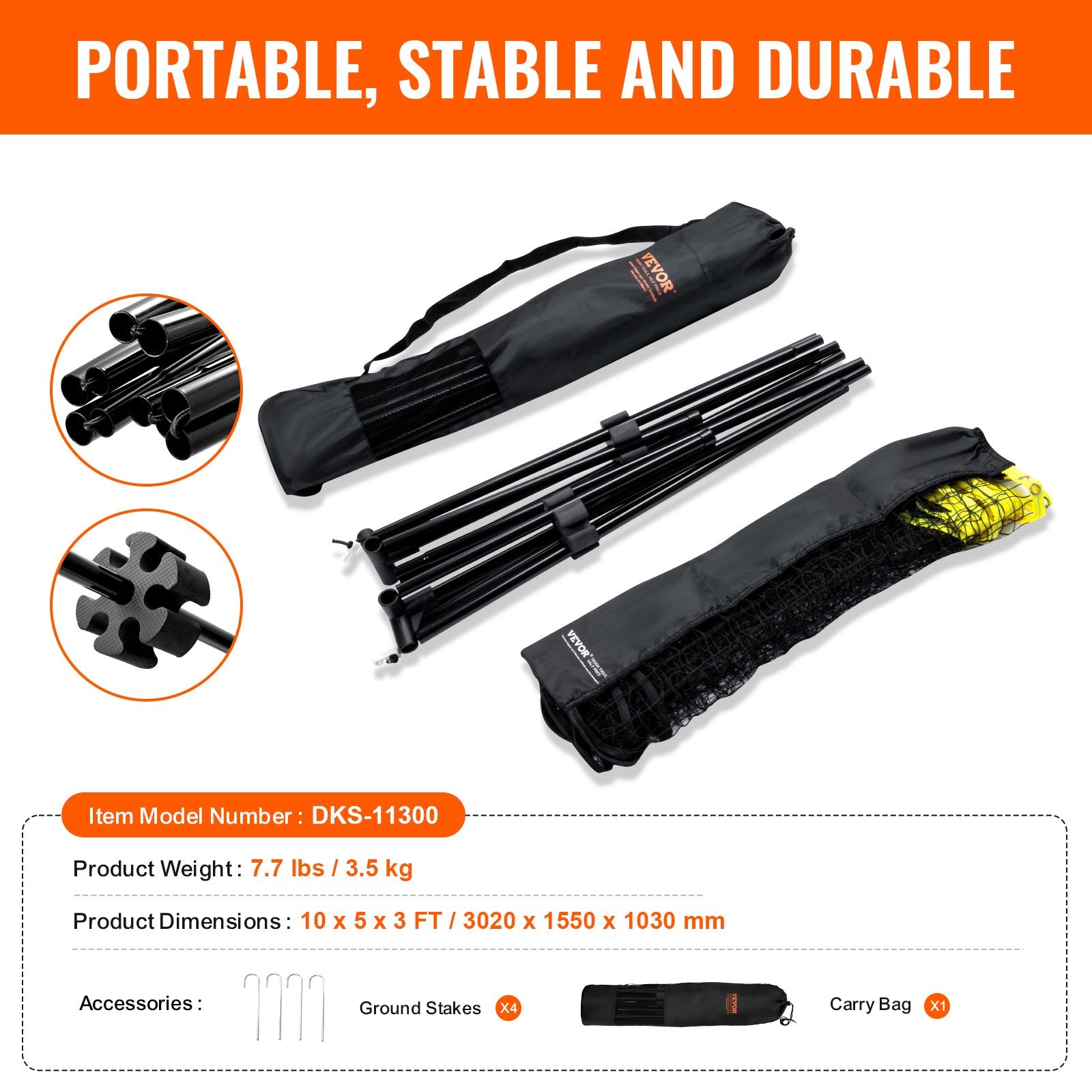 Badminton Net, Height Adjustable Volleyball Net, 10ft Wide Foldable Pickleball Net, Portable Easy Setup V952-ZCGDZYMQW1024T4VVV0