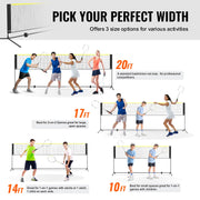 Badminton Net, Height Adjustable Volleyball Net, 17ft Wide Foldable Pickleball Net, Portable Easy Setup V952-ZCGDZYMQW172IS8ZSV0