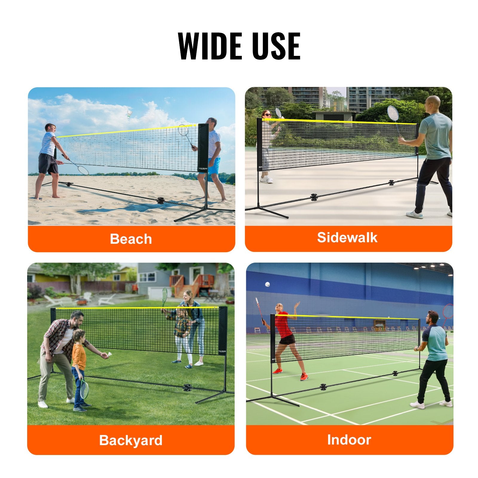 Badminton Net, Height Adjustable Volleyball Net, 17ft Wide Foldable Pickleball Net, Portable Easy Setup V952-ZCGDZYMQW172IS8ZSV0