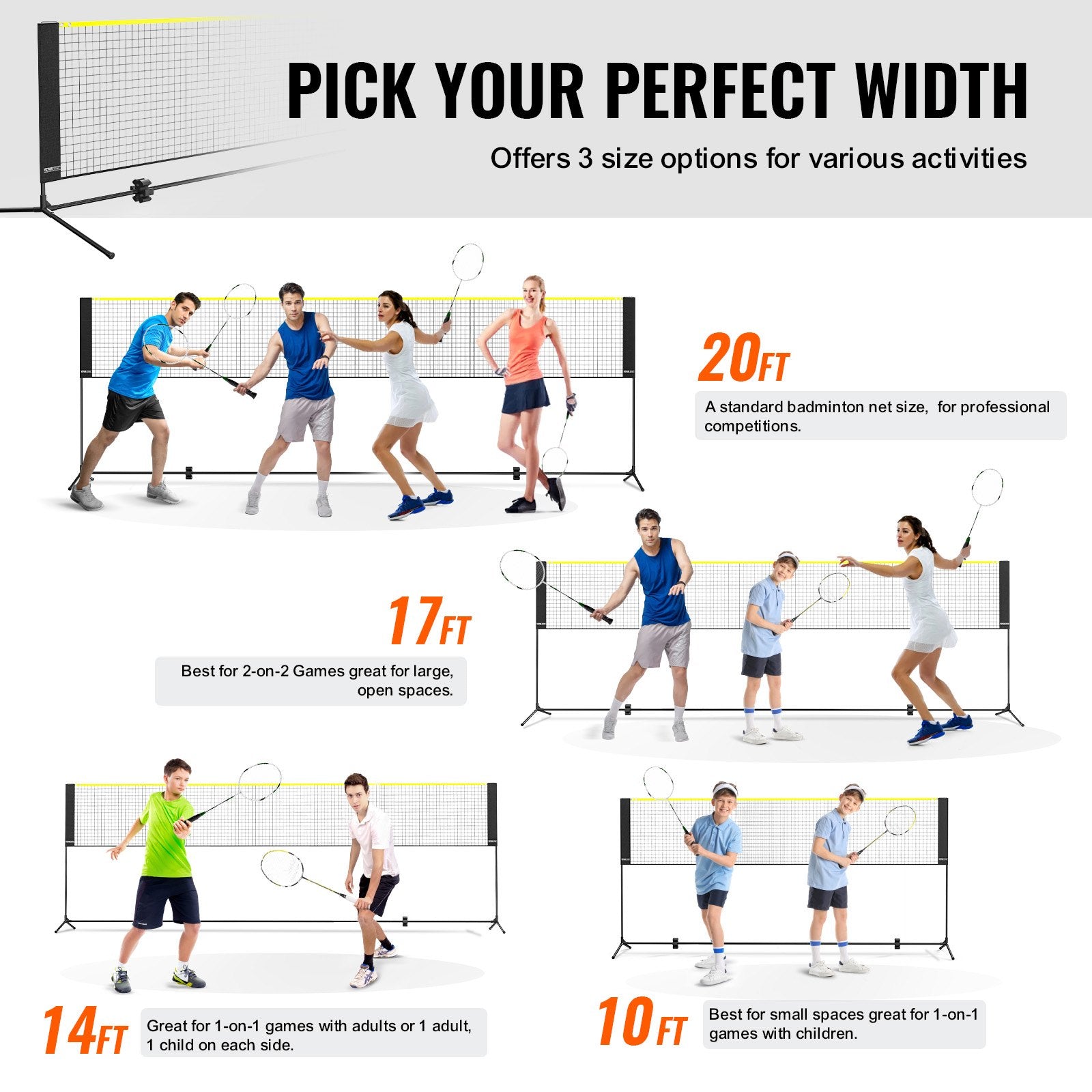 20ft Badminton Net Set Outdoor Portable Volleyball Pickleball Tennis Net V952-ZCGDZYMQWGG392B0IV0