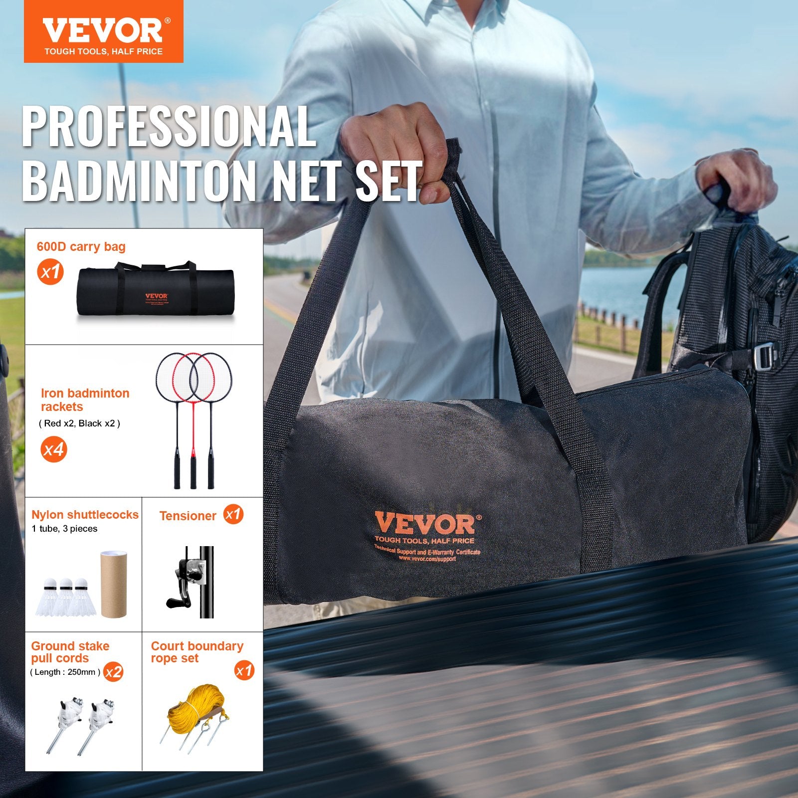 Badminton Net Set, Outdoor Backyard Beach Park Badminton Net, Portable Badminton Equipment Set, Adults Kids V952-ZCGSSYMQW2026MC61V0