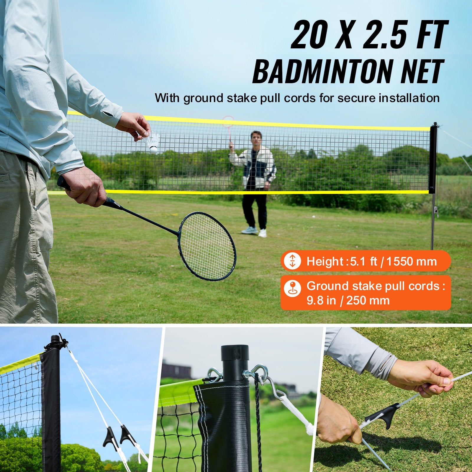 Badminton Net Set, Outdoor Backyard Beach Park Badminton Net, Portable Badminton Equipment Set, Adults Kids V952-ZCGSSYMQW2026MC61V0