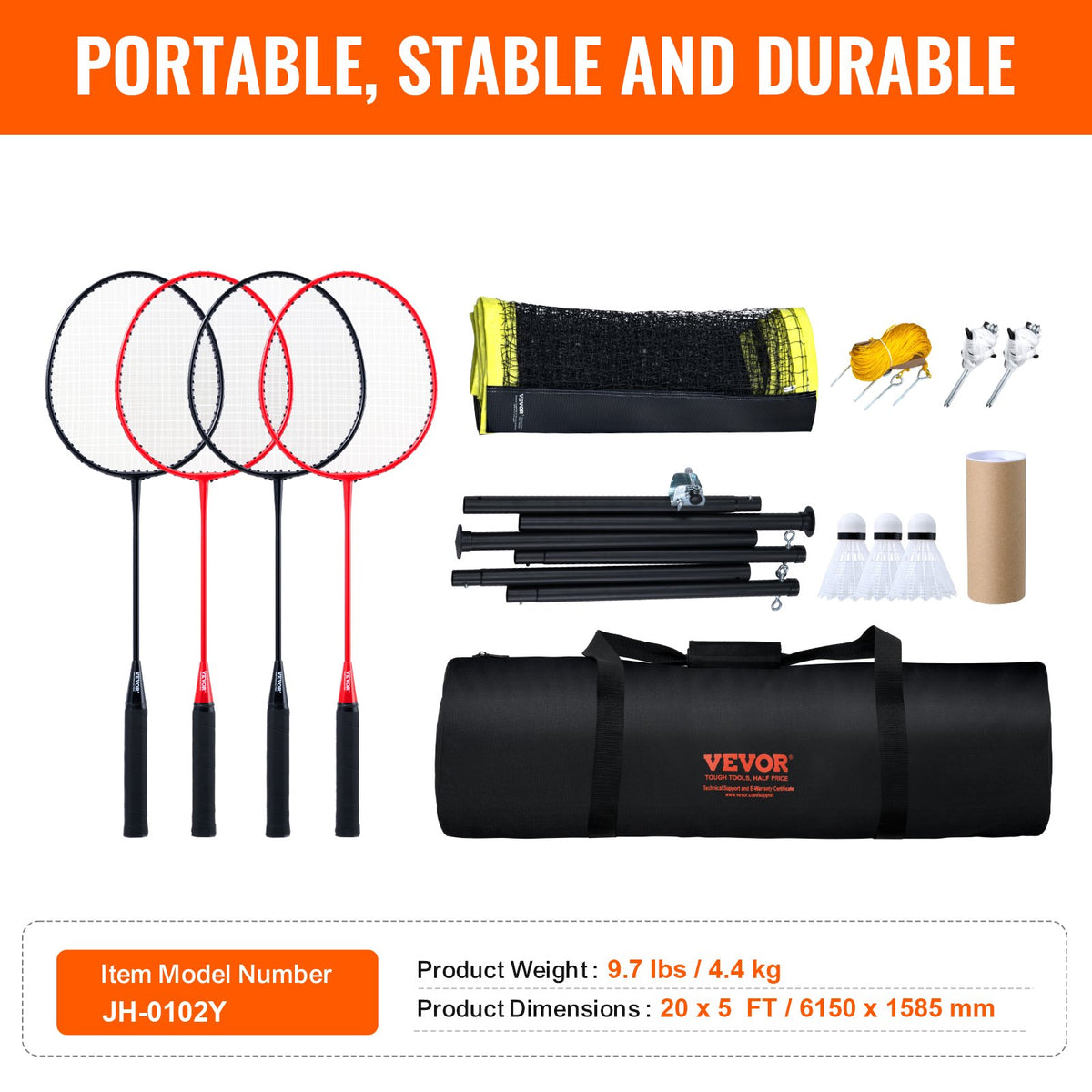 Badminton Net Set, Outdoor Backyard Beach Park Badminton Net, Portable Badminton Equipment Set, Adults Kids V952-ZCGSSYMQW2026MC61V0