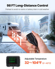 Diesel Air Heater, 8 kW DC12-24V, Fast Heating Diesel Parking Heater with Remote Control and Square Color V952-ZCJRQDC12V8KM839A001V9