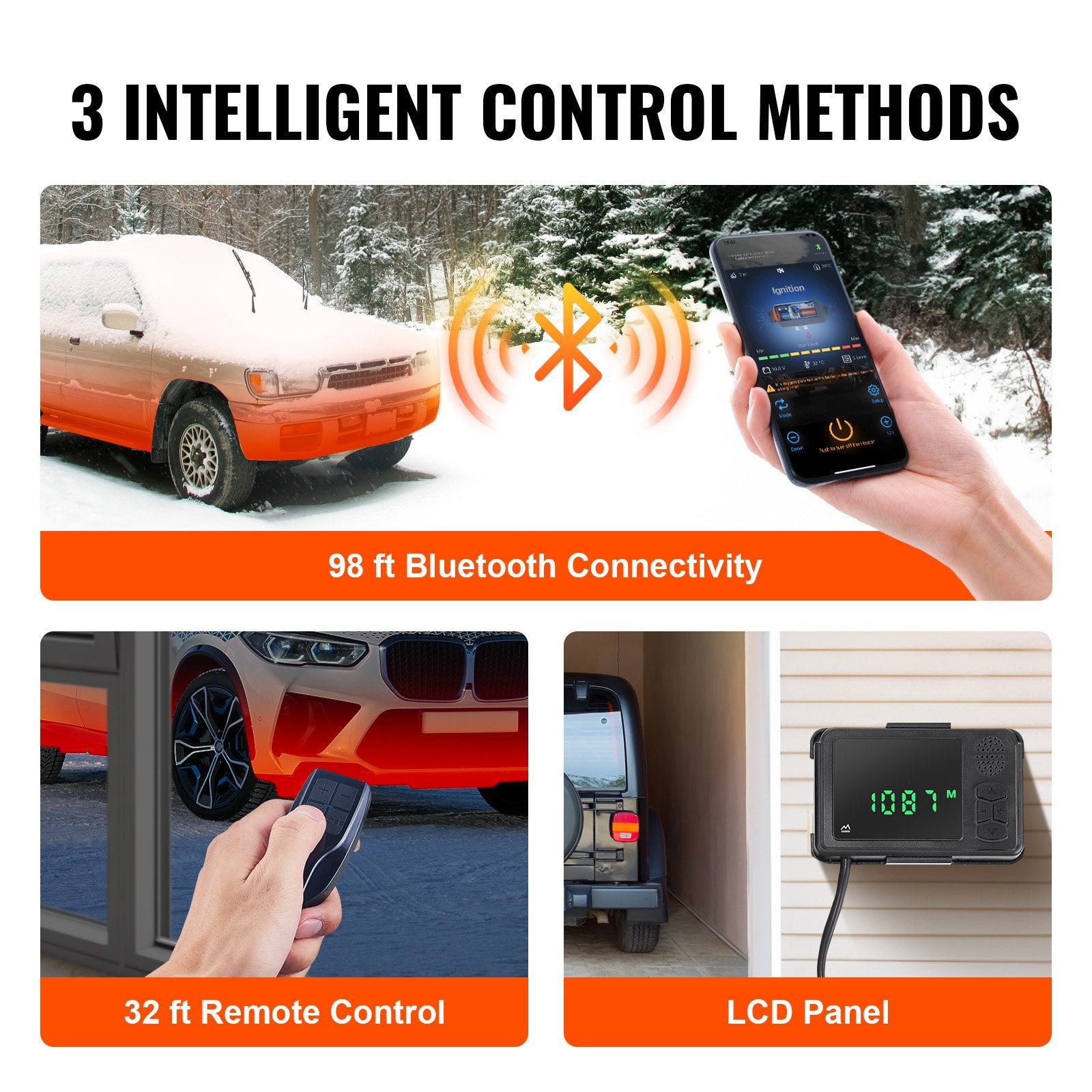 Bluetooth App Control Diesel Air Heater, 12V 2KW Diesel Heater with Automatic Altitude Adjustment, Remote V952-ZCJRQFT12V2KWF2BYV9