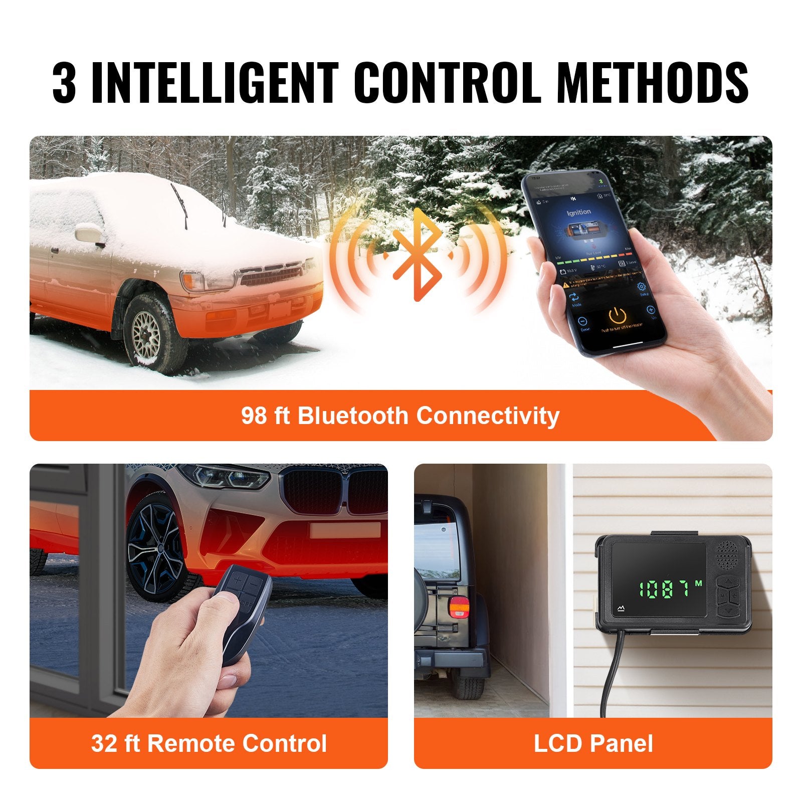 Bluetooth App Control Diesel Air Heater, 12V 5KW Diesel Heater with Automatic Altitude Adjustment, Remote V952-ZCJRQFT12V5KWST3PV9