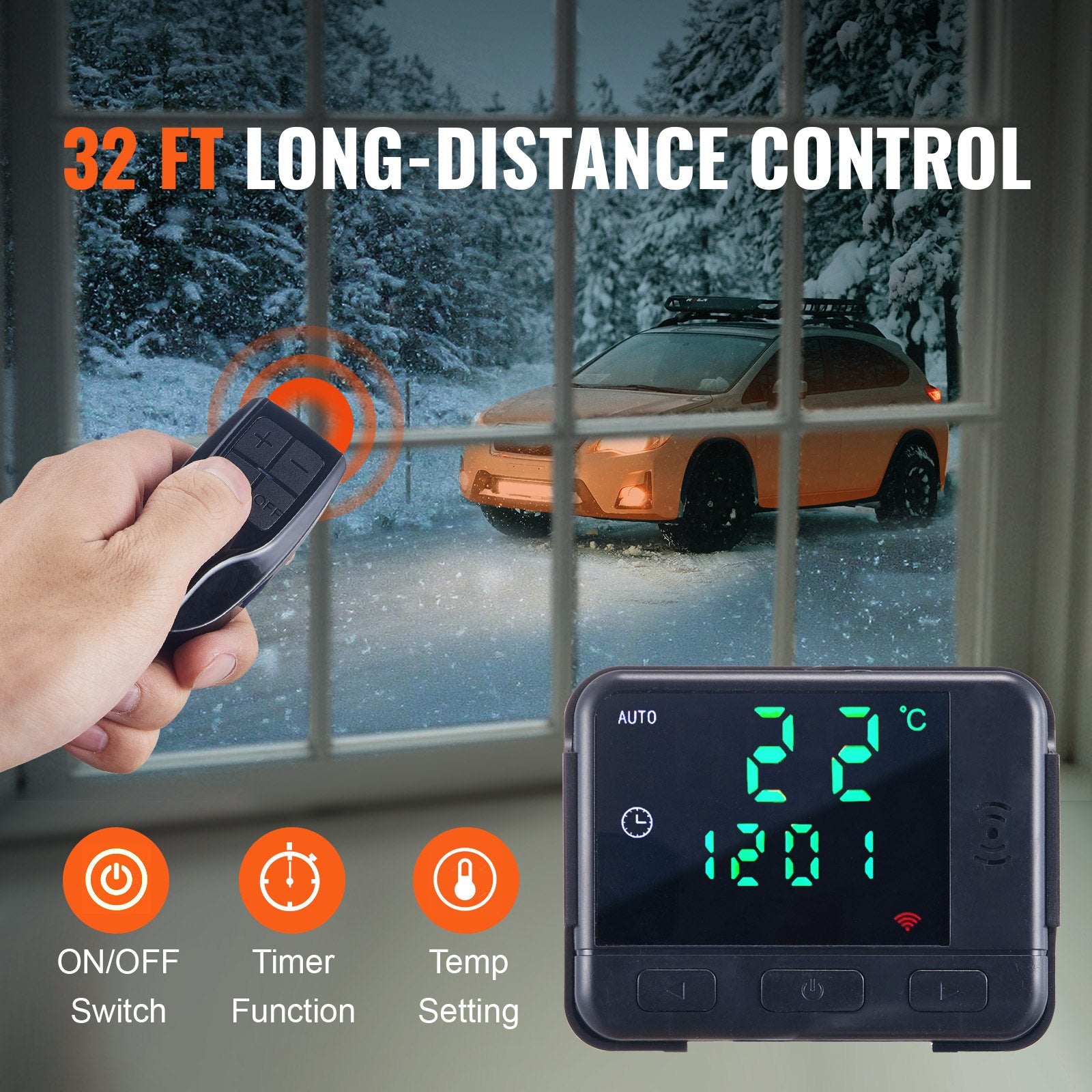 Diesel Air Heater, 12V 5KW All-on-one Diesel Heater with Remote Control and LCD Display, 5L Fuel Tank V952-ZCJRQWS12V5KWB628V9