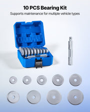 Bearing Press Kit, 10 Pcs, Bearing Race and Seal Driver Set with 9 Bushings and Handle Shaft, Bushing Driver V952-ZCTJ10JTLHJFX2S10001V0