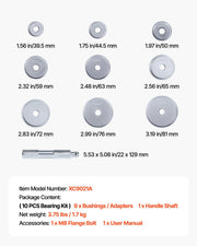Bearing Press Kit, 10 Pcs, Bearing Race and Seal Driver Set with 9 Bushings and Handle Shaft, Bushing Driver V952-ZCTJ10JTLHJFX2S10001V0