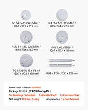 Bearing Press Kit, 7 Pcs, Bearing Race and Seal Driver Set with 5 Bushings, Handle Shaft and Extension Rod, V952-ZCTJ7JTLHJFHBMJ2Q001V0