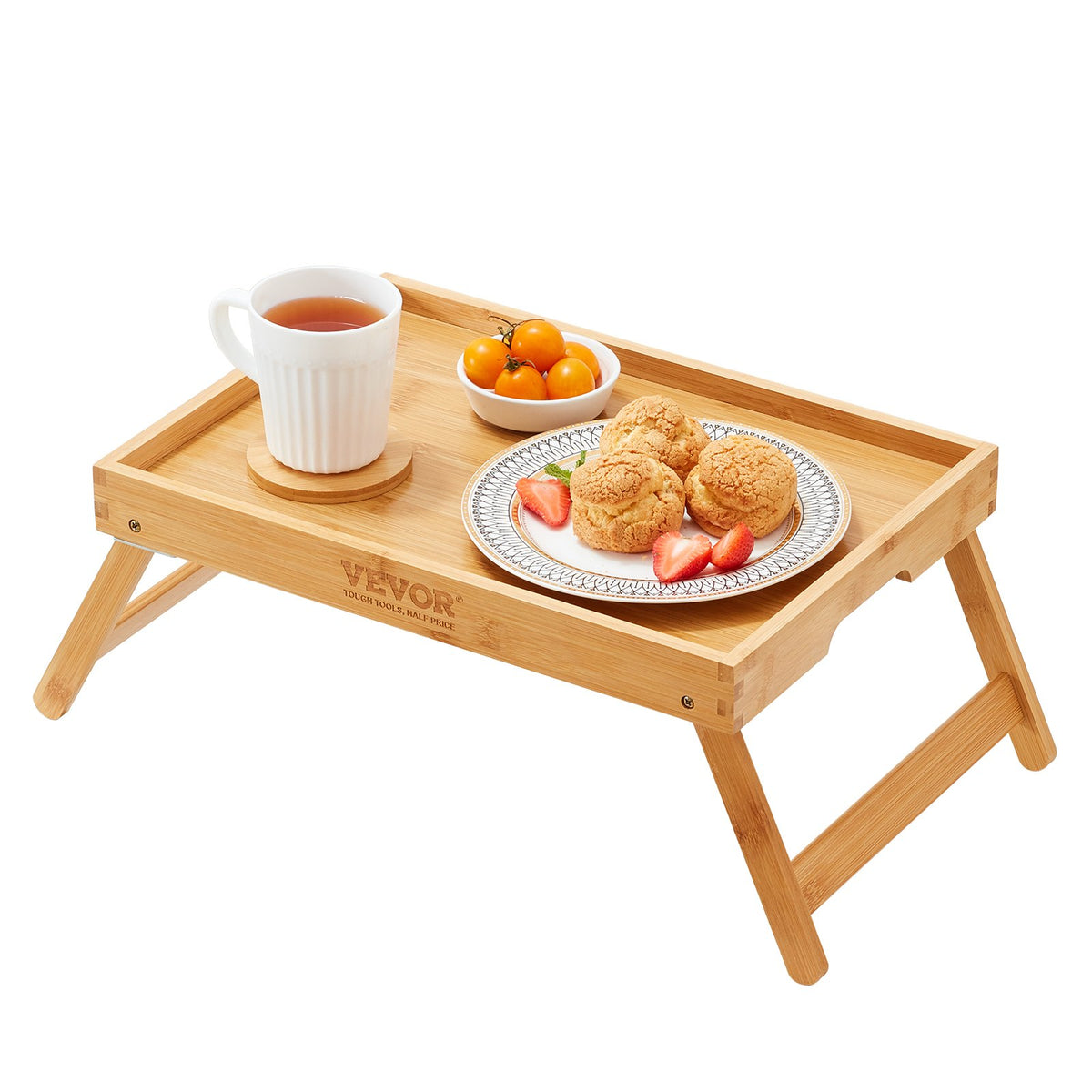 Bed Tray Table with Foldable Legs, Bamboo Breakfast Tray for Sofa, Bed, Eating, Snacking, and Working, V952-ZCTP1JT1581142XUSV0