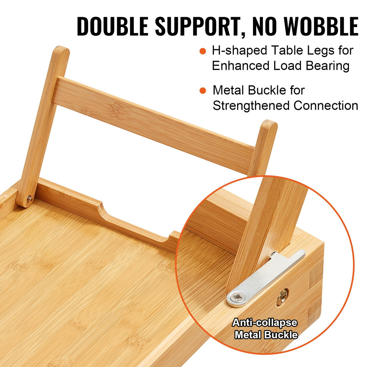 Bed Tray Table with Foldable Legs, Bamboo Breakfast Tray for Sofa, Bed, Eating, Snacking, and Working, V952-ZCTP1JT1581142XUSV0