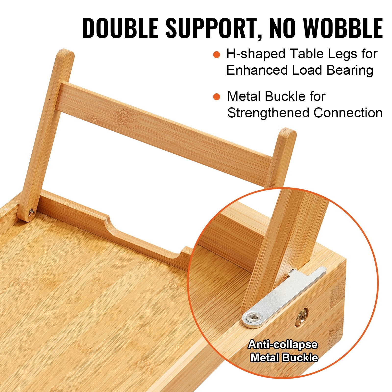 Bed Tray Table with Foldable Legs, Bamboo Breakfast Tray for Sofa, Bed, Eating, Snacking, and Working, V952-ZCTP1JT1581142XUSV0