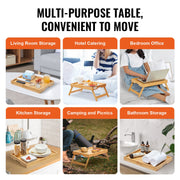 Bed Tray Table with Foldable Legs, Bamboo Breakfast Tray for Sofa, Bed, Eating, Snacking, and Working, V952-ZCTP1JT1581142XUSV0